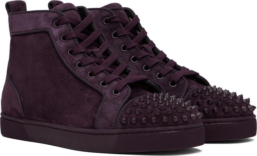 Christian Louboutin Purple Lou Spikes Sneakers - Picture 2