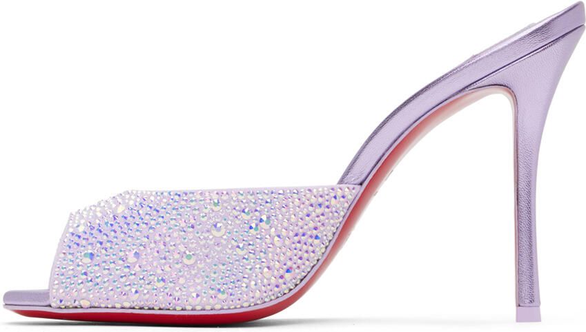 Christian Louboutin Purple Me Dolly Strass 100 Heeled Sandals - Picture 3