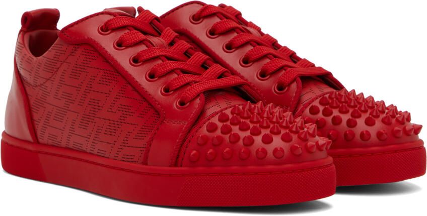 Christian Louboutin Red Louis Junior Spikes Orlato Sneakers - Picture 2