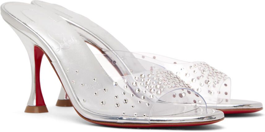 Christian Louboutin Silver Degramule Strass 85 Heeled Sandals - Picture 2