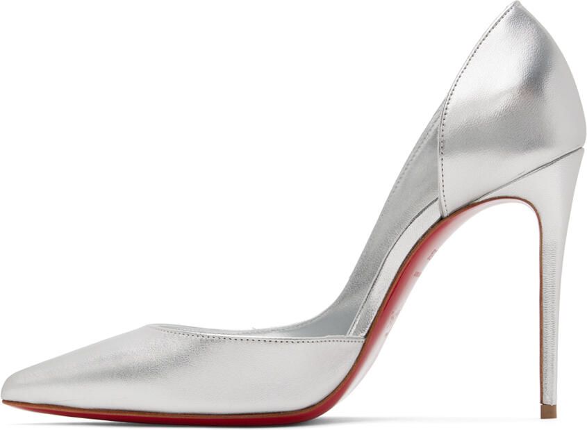 Christian Louboutin Silver Iriza 100 Heels - Picture 3