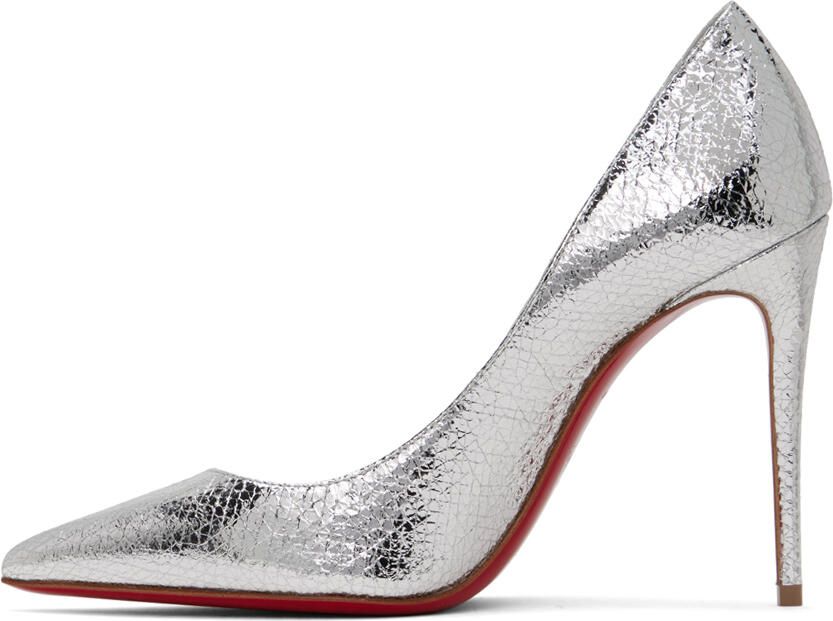 Christian Louboutin Silver Kate 100 Heels - Picture 3