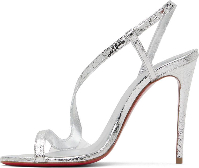 Christian Louboutin Silver Rosalie Heeled Sandals - Picture 3