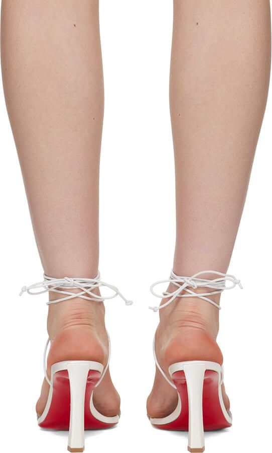 Christian Louboutin White Condora Lacestrass Heeled Sandals - Picture 5