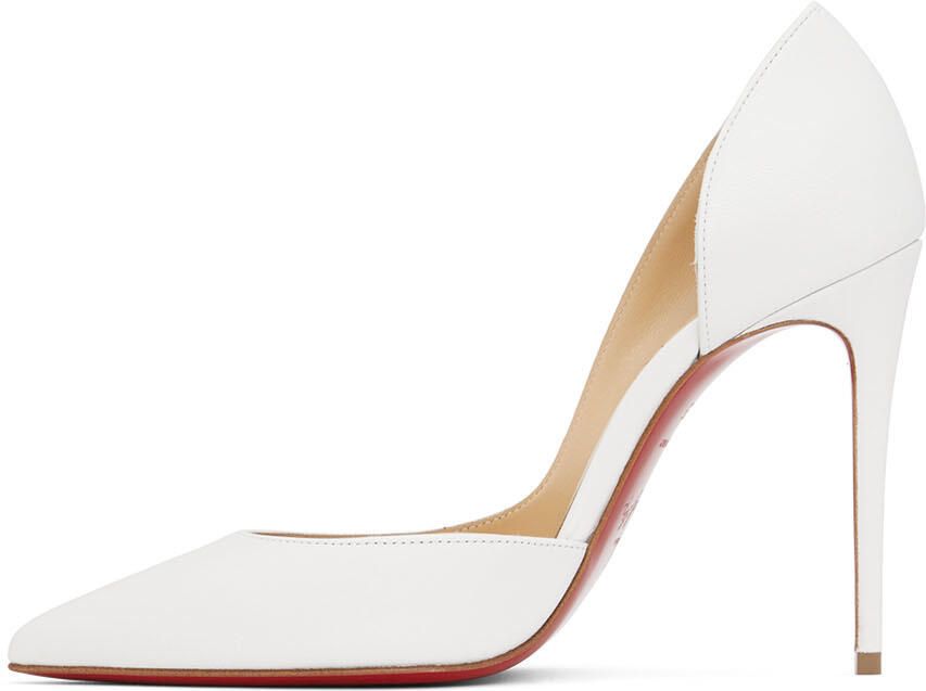 Christian Louboutin White Iriza Cut-Out 100 Heels - Picture 3