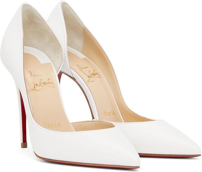 Christian Louboutin White Iriza Cut-Out 100 Heels - Picture 2
