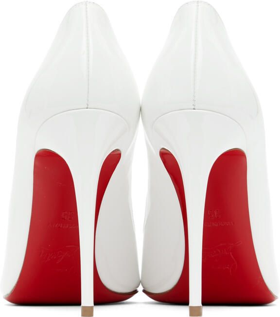 Christian Louboutin White Patent Hot Chick 100 Heels - Picture 4