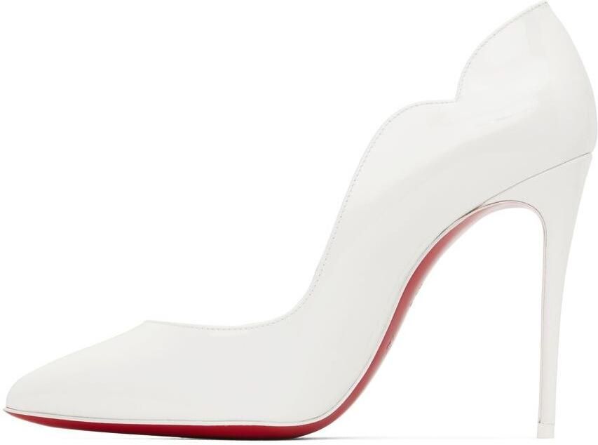 Christian Louboutin White Patent Hot Chick 100 Heels - Picture 3