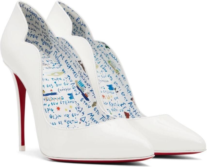 Christian Louboutin White Patent Hot Chick 100 Heels - Picture 2