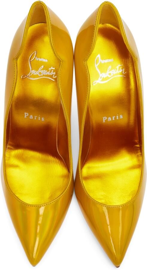 Christian Louboutin Yellow Hot Chick 100mm Heels - Picture 4