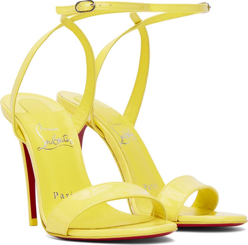 Christian Louboutin Yellow Loubigirl 100 Heeled Sandals - Picture 2