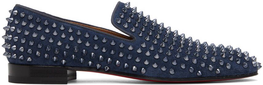Christian Louboutin Navy Dandelion Spikes Loafers - Picture 5
