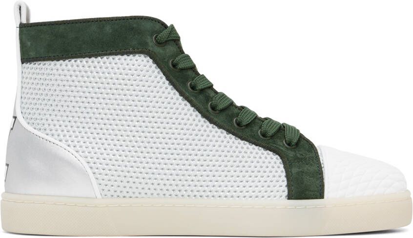 Christian Louboutin Off-White & Green Varsilouis Sneakers