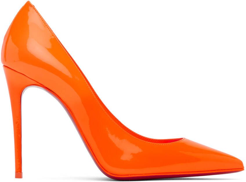 Christian Louboutin Orange Kate 100 Heels - Picture 4