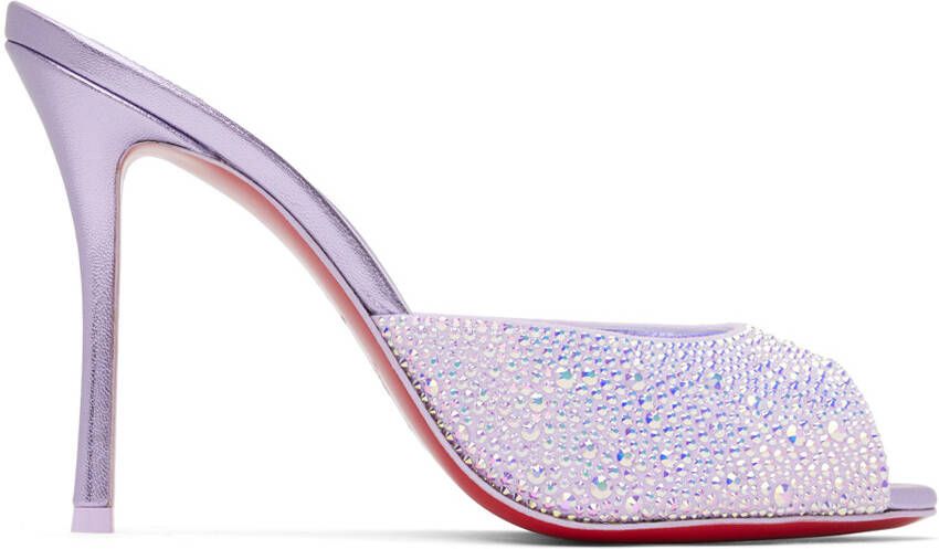 Christian Louboutin Purple Me Dolly Strass 100 Heeled Sandals - Picture 5