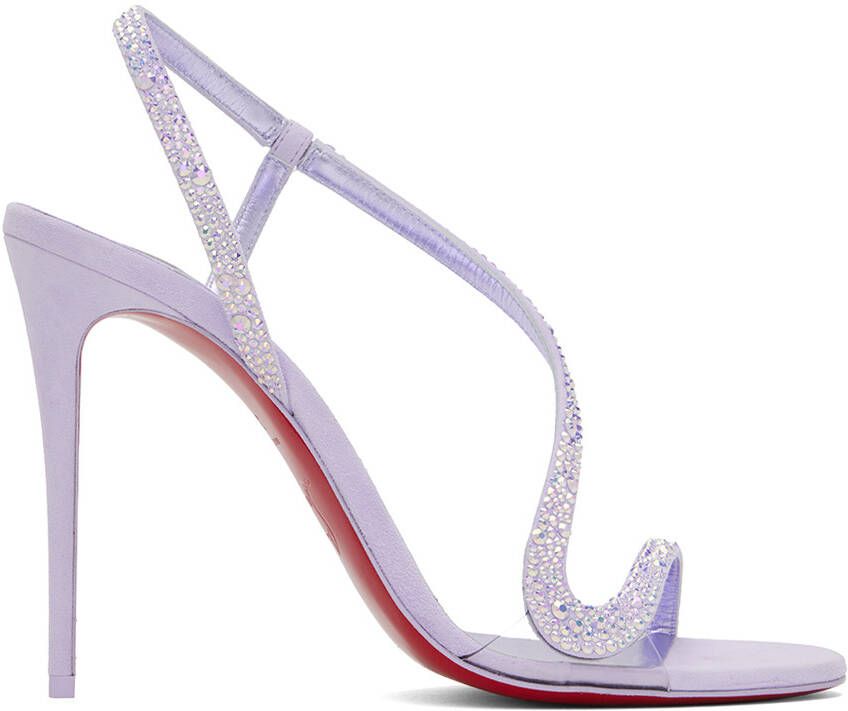 Christian Louboutin Purple Rosalie Strass 100 Heeled Sandals - Picture 5