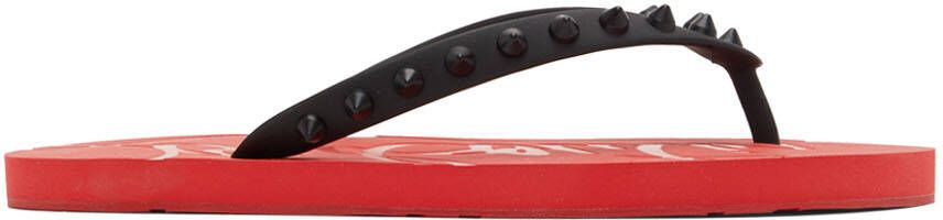 Christian Louboutin Red Loubi Flat Sandals