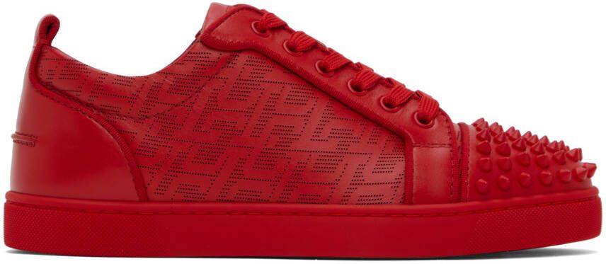 Christian Louboutin Red Louis Junior Spikes Orlato Sneakers - Picture 5