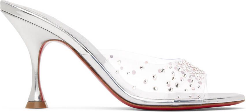 Christian Louboutin Silver Degramule Strass 85 Heeled Sandals - Picture 5