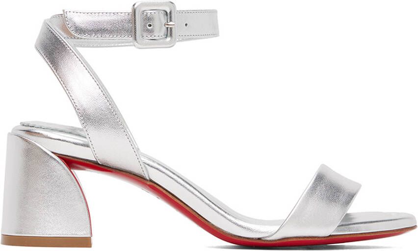Christian Louboutin Silver Miss Sabina 55 Heeled Sandals - Picture 5