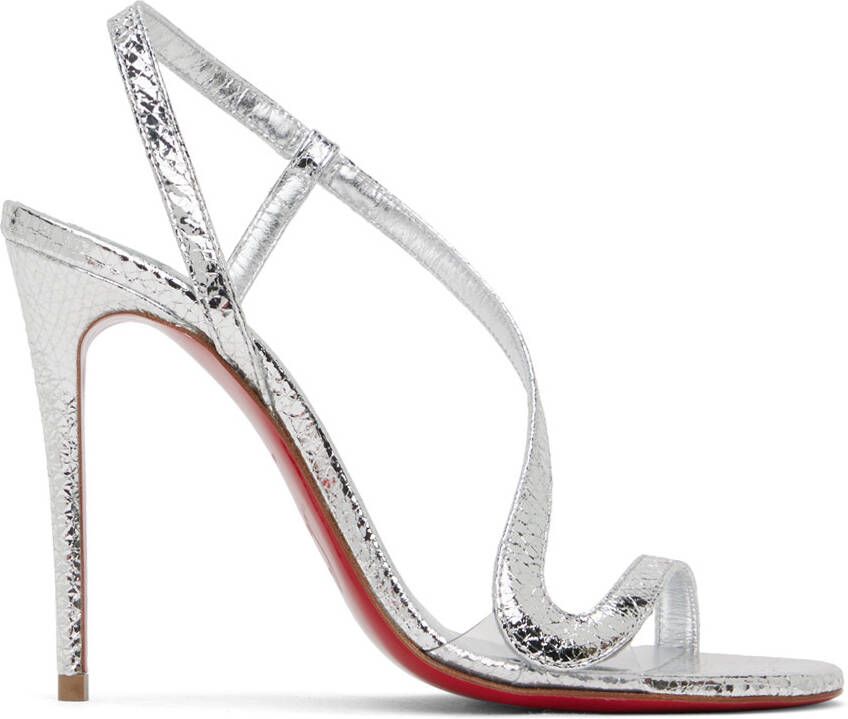 Christian Louboutin Silver Rosalie Heeled Sandals - Picture 2
