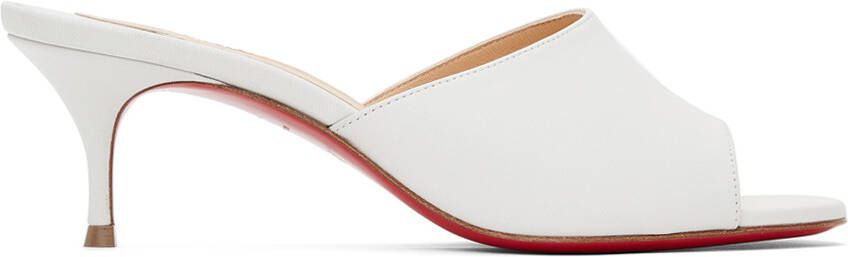 Christian Louboutin White East 55 Mules - Picture 5