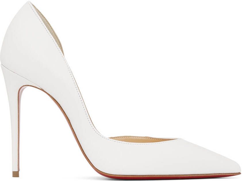 Christian Louboutin White Iriza Cut-Out 100 Heels - Picture 5