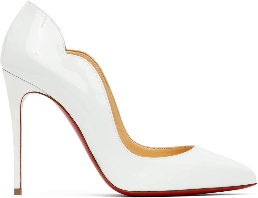 Christian Louboutin White Patent Hot Chick 100 Heels - Picture 5
