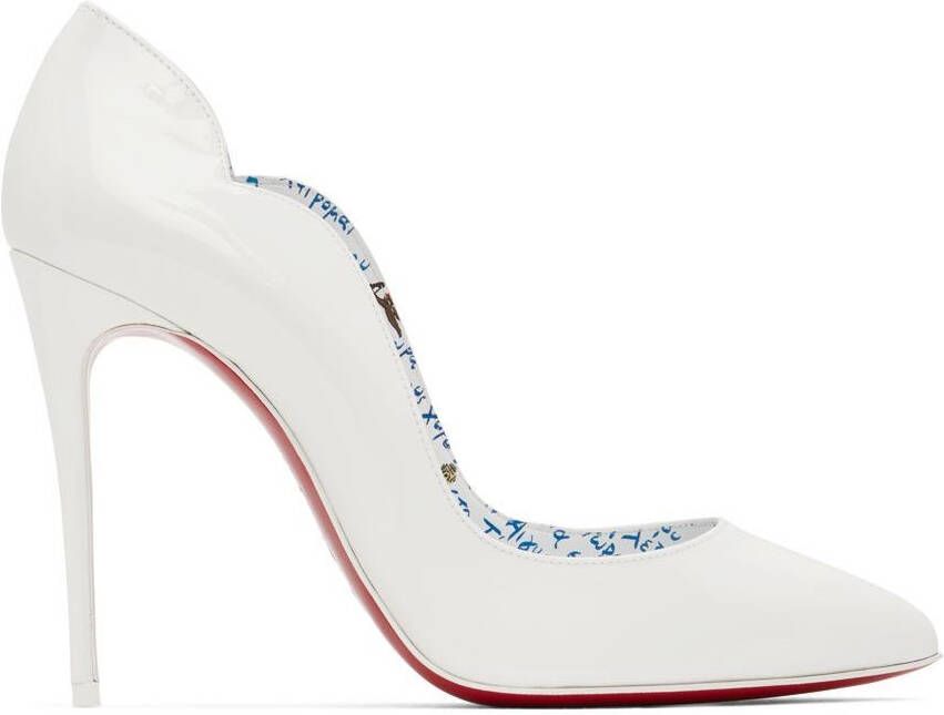 Christian Louboutin White Patent Hot Chick 100 Heels - Picture 5