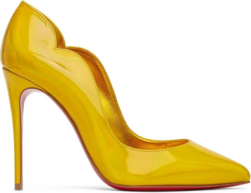 Christian Louboutin Yellow Hot Chick 100mm Heels - Picture 5