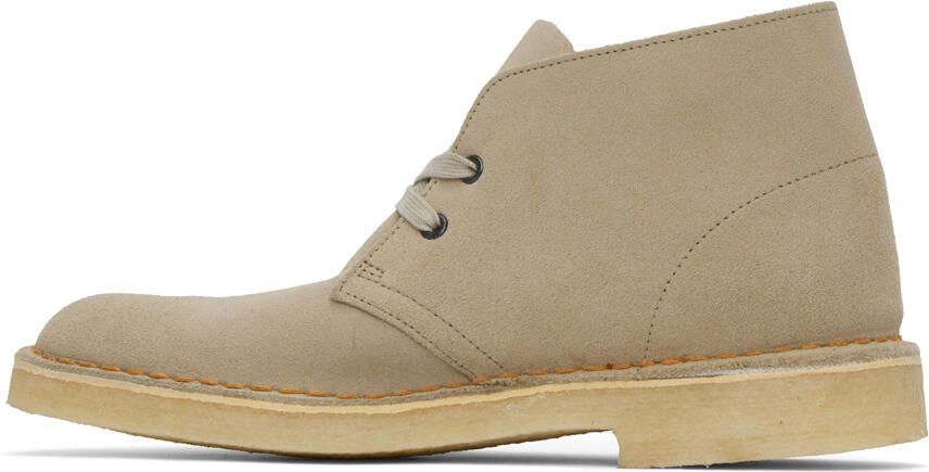 Clarks Originals Beige Lace-Up Desert Boots - Picture 3