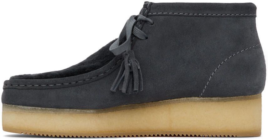 Clarks Originals Grey Wallabee Wedge Boots - Picture 4