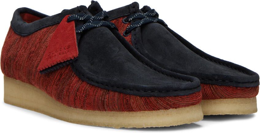 Clarks Originals Red & Navy Wallabee Derbys - Picture 2