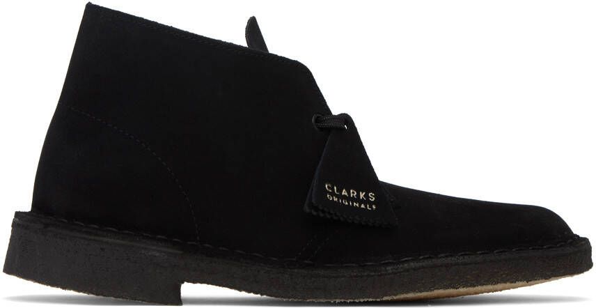 Clarks Originals Black Lace-Up Desert Boots - Picture 8