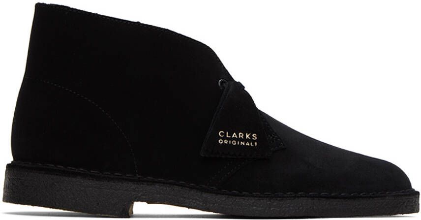 Clarks Originals Black Lace-Up Desert Boots - Picture 4