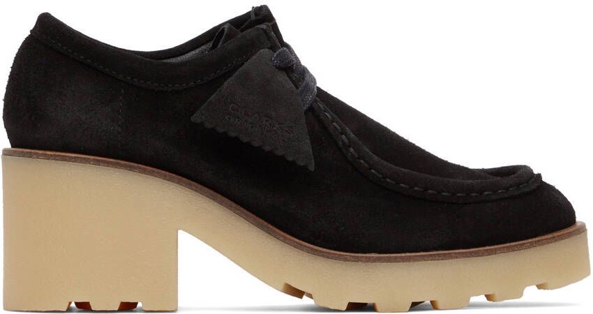 Clarks Originals Black Wallabee Block Heels