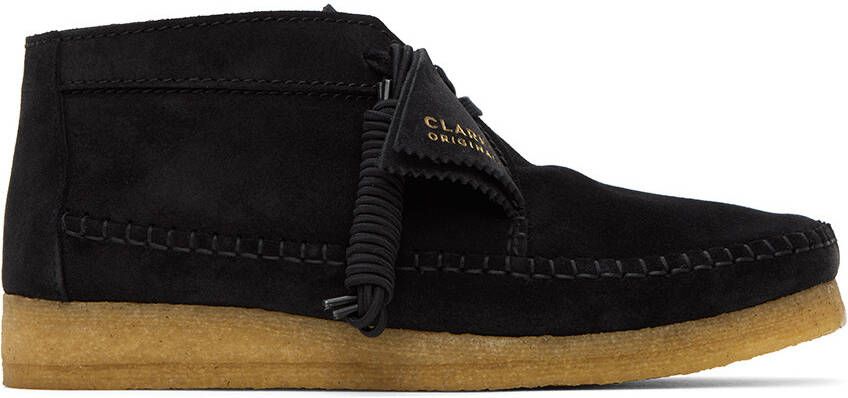 Clarks Originals Black Weaver Desert Boots - Picture 5