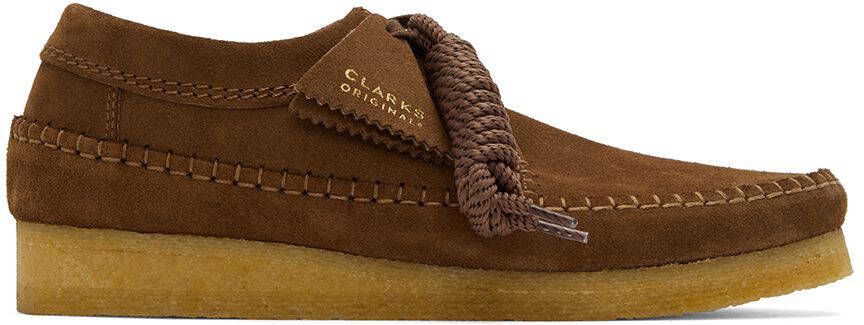 Clarks Originals Brown Suede Weaver Lace-Up Shoes - Picture 6