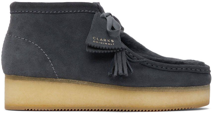 Clarks Originals Grey Wallabee Wedge Boots - Picture 5