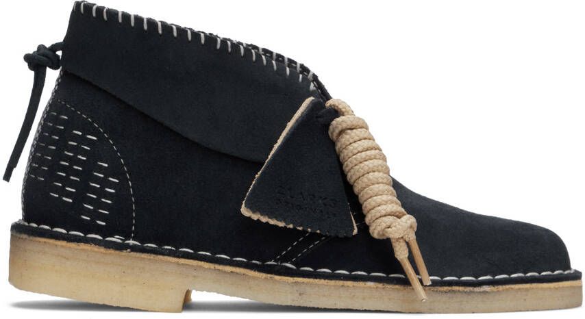Clarks Originals Navy Desert Boots - Picture 5