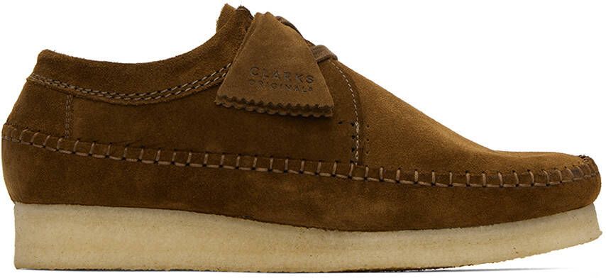 Clarks Originals Brown Suede Weaver Lace-Up Shoes - Picture 3