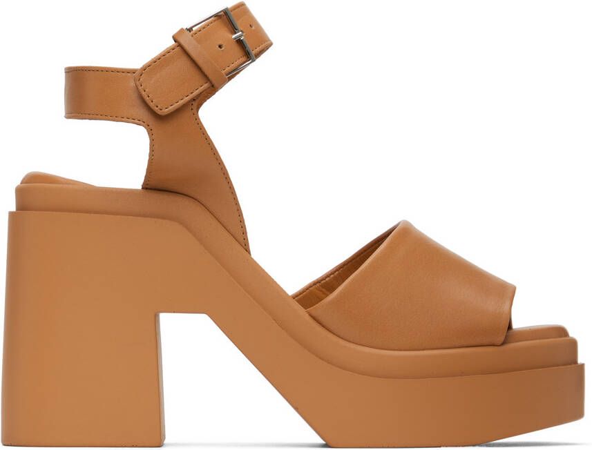 Clergerie Tan Nelio Heeled Sandals