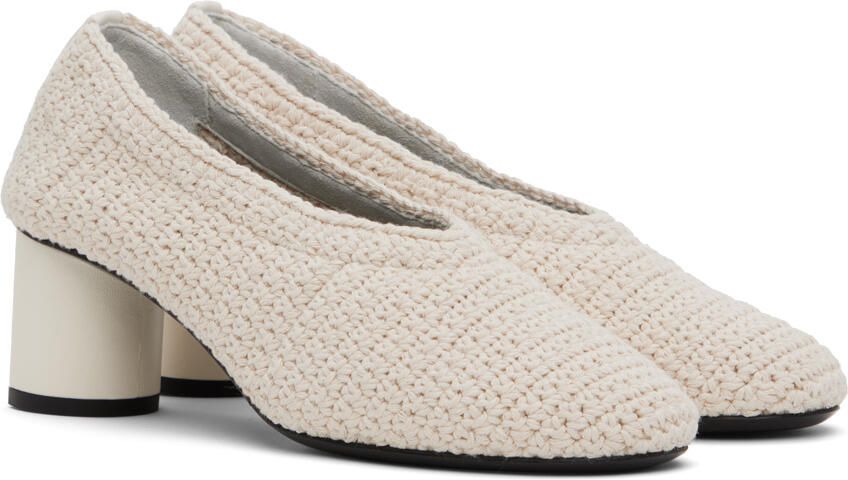 CO Off-White Crochet Heels - Picture 2