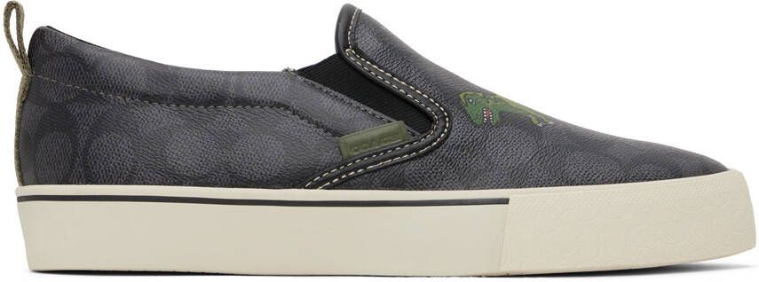 Coach 1941 Black Skate Rexy Slip-On Sneakers - Picture 5