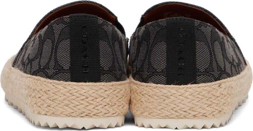 Coach 1941 Gray & Black Signature Jacquard Espadrilles