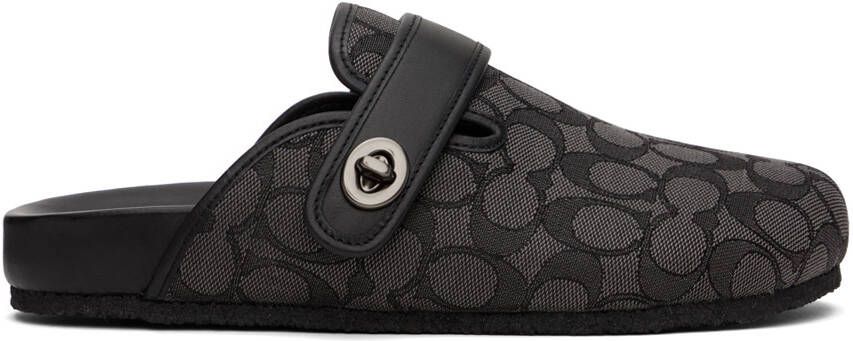 Coach 1941 Gray & Black Signature Jacquard Clogs