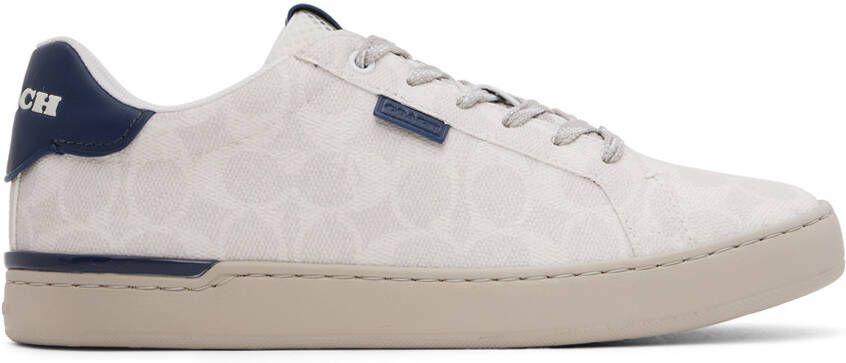 Coach 1941 White & Navy Lowline Sneakers - Picture 5
