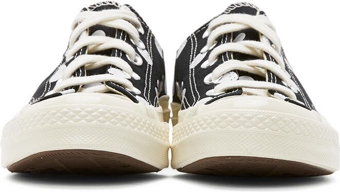 Comme des Garçons Play Black Converse Edition Polka Dot Heart Chuck 70 Low Sneakers - Picture 3