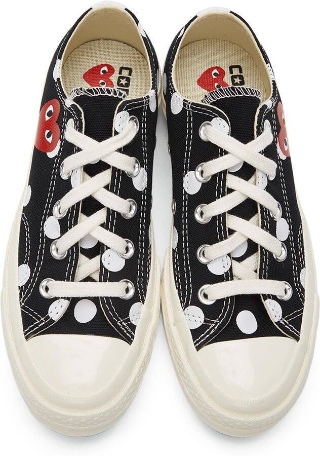 Comme des Garçons Play Black Converse Edition Polka Dot Heart Chuck 70 Low Sneakers