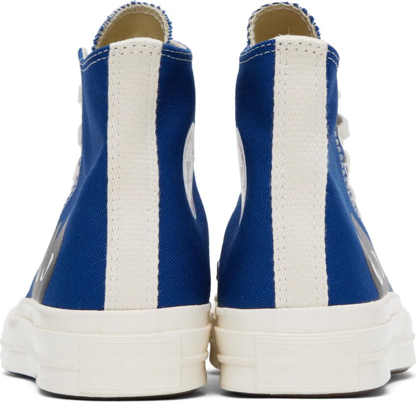 Comme des Garçons Play Blue Converse Edition Half Heart Chuck 70 High Sneakers - Picture 2